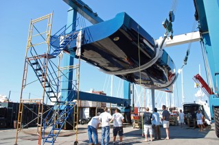 Wally Sailing yacht Highland Fling at launch - Image courtesy of RI Yachting